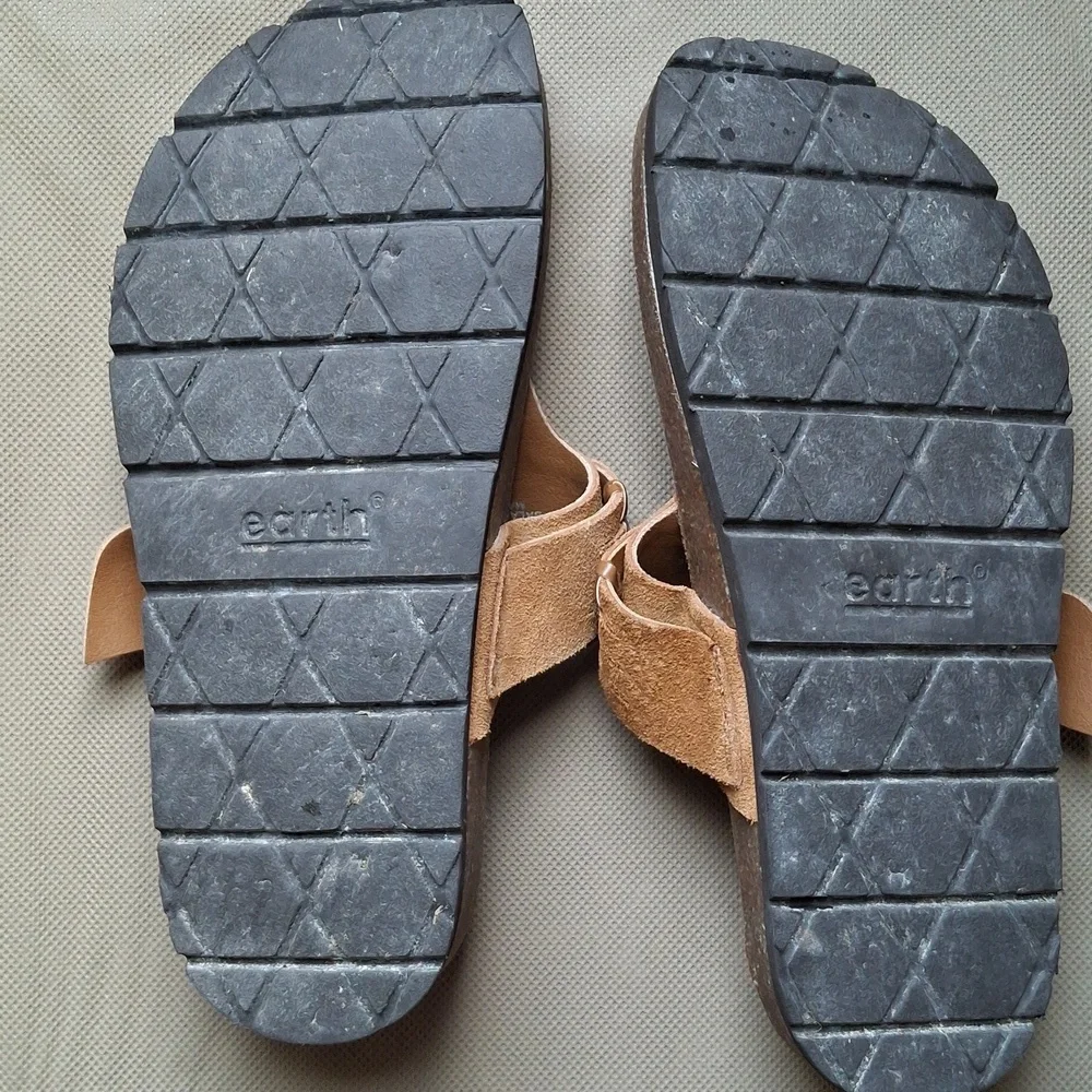 Earth Etaldora Sandals Women’s 7 Tan Leather Thong Flip Flop Boho Comfort - Picture 9 of 9